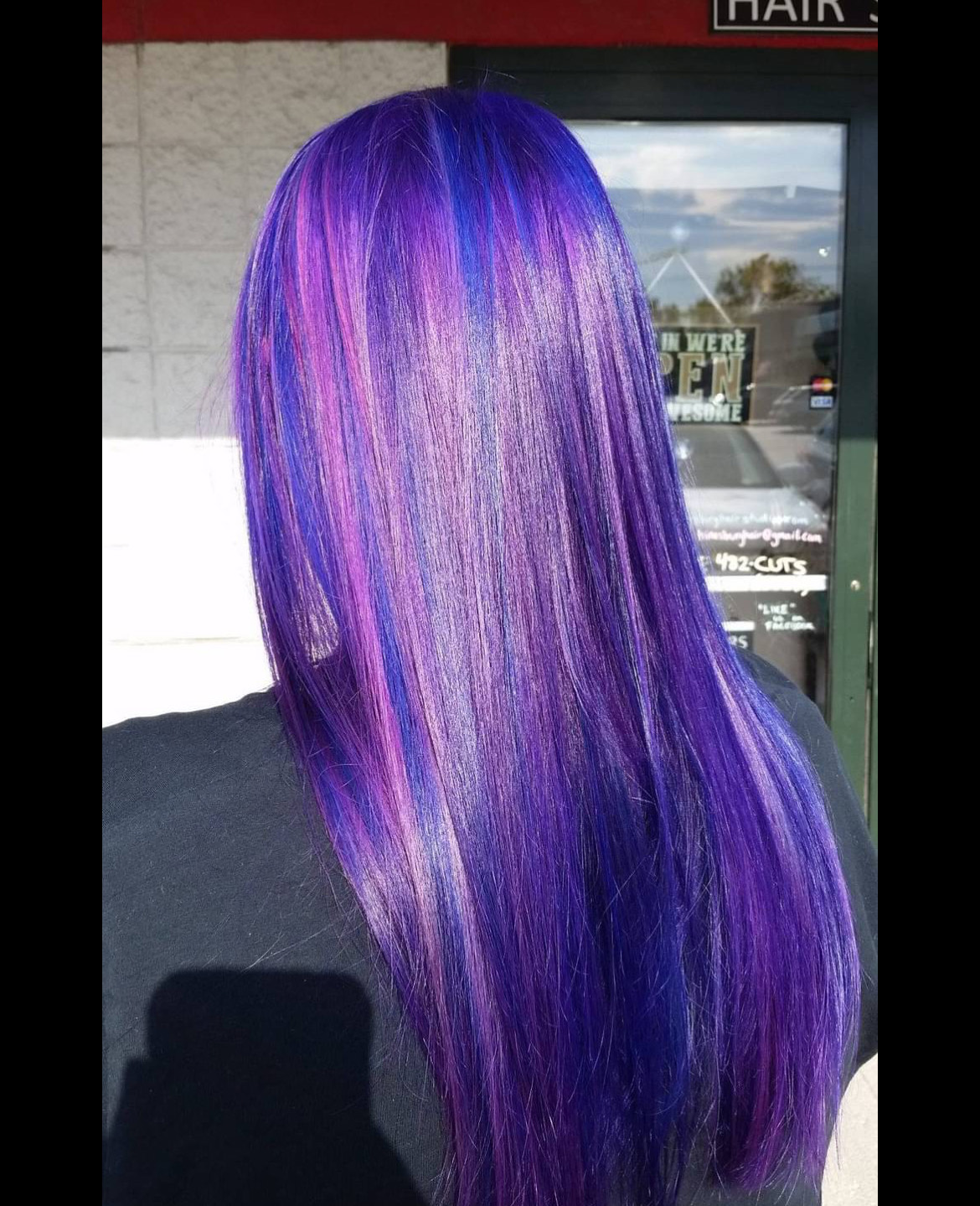 Long purple hair